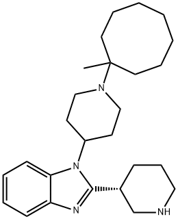 1-[1-(1-Methylcyclooctyl)-4-piperidinyl]-2-(3R)-3-piperidinyl-1H-benzimidazoletrihydrochloride Struktur