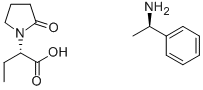 (S)-alpha-Ethyl-2-oxo-1-pyrrolidineacetic acid (R)-alpha-methylbenzenemethanamine salt Struktur