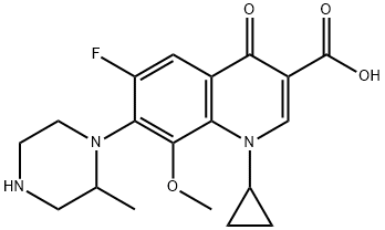 1-cyclopropyl-6-fluoro-8-Methoxy-7-(2-Methylpiperazin-1-yl)-4-oxo-1,4-dihydroquinoline-3-carboxylic acid Struktur