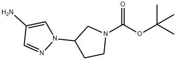 3-(4-氨基-1H-吡唑-1-基)吡咯烷-1-羧酸叔丁酯, 1029413-53-3, 结构式
