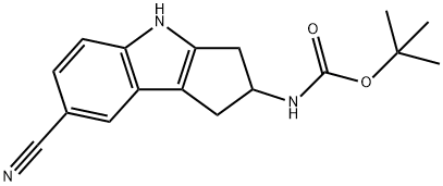 tert-butyl 7-cyano-1,2,3,4-tetrahydrocyclopenta[b]indol-2-ylcarbaMate 化学構造式