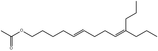 酢酸(5E)-10-プロピル-5,9-トリデカジエニル 化学構造式