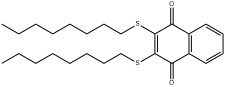 2,3-ビス(N-オクチルチオ)-1,4-ナフタレンジオン 化学構造式