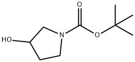 1-(tert-ブトキシカルボニル)-3-ピロリジノール 化学構造式