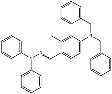 2-Methyl-4-dibenzylaminobenzaldehyde-1,1-diphenylhydrazone Struktur