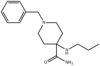 1-フェニルメチル-4-プロピルアミノ-4-ピペリジンカルボアミド 化学構造式
