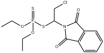 ジチオりん酸S-[2-クロロ-1-(1,3-ジオキソイソインドリン-2-イル)エチル]O,O-ジエチル 化学構造式