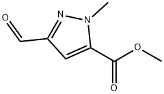3-ホルミル-1-メチル-1H-ピラゾール-5-カルボン酸メチル 化学構造式