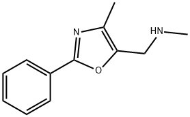 N-METHYL-(4-METHYL-2-PHENYL-1,3-OXAZOL-5-YLMETHYL)AMINE, 1031843-28-3, 结构式