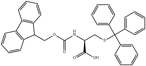 N-[(9H-フルオレン-9-イルメトキシ)カルボニル]-S-(トリフェニルメチル)-L-システイン 化学構造式