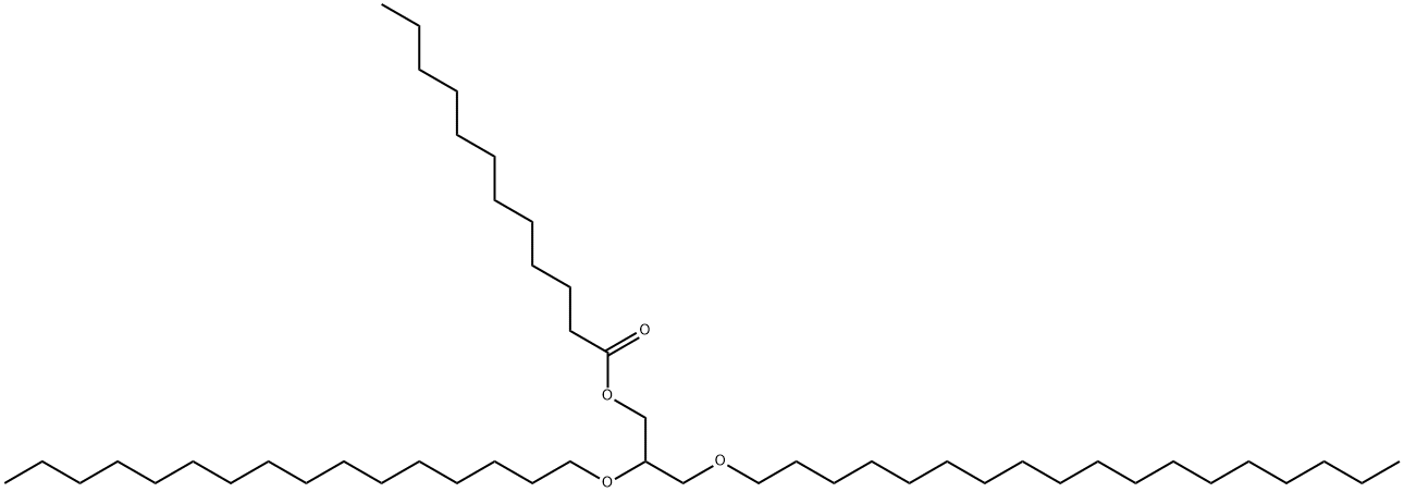 Dodecanoic acid 2-(hexadecyloxy)-3-(octadecyloxy)propyl ester Structure