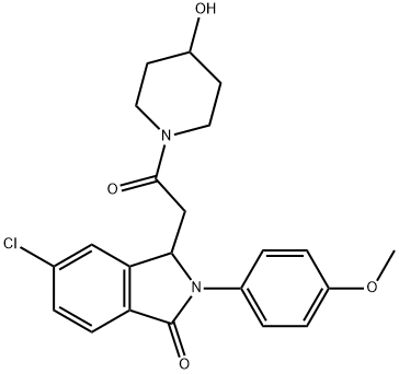 1-((6-Chloro-2,3-dihydro-2-(4-methoxyphenyl)-3-oxo-1H-isoindol-1-yl)ac etyl)-4-piperidinol Structure