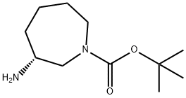 3-AMino-azepane-1-carboxylic acid tert-butyl ester 化学構造式