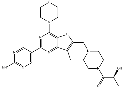 1032754-93-0 (S)-1-[4-[[2-(2-氨基嘧啶-5-基)-7-甲基-4-(吗啉-4-基)噻吩并[3,2-D]嘧啶-6-基]甲基]哌嗪-1-基]-2-羟基丙-1-酮