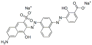 disodium 3-[[4-[(7-amino-1-hydroxy-3-sulphonato-2-naphthyl)azo]-1-naphthyl]azo]salicylate Struktur