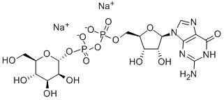 グアノシン5'-[二りん酸P2-(α-D-マンノピラノシル)]ジナトリウム 化学構造式