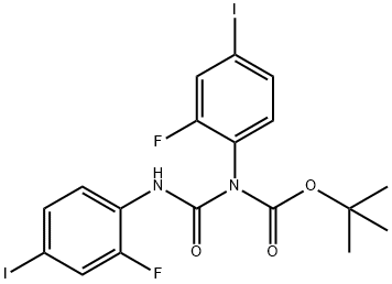 t-Butyl2-fluoro-4-iodophenyl(2-fluoro-4-iodophenylcarbaMoyl)carbaMate Struktur