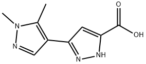 5-(1,5-二甲基-1H-吡唑-4-基)-1H-吡唑-3-羧酸, 1033431-24-1, 结构式