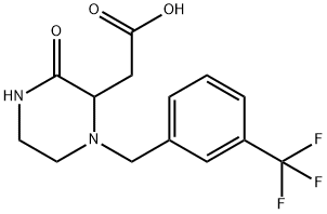 {3-Oxo-1-[3-(trifluoromethyl)benzyl]-2-piperazinyl}acetic acid Structure