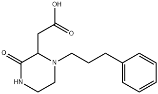 [3-Oxo-1-(3-phenylpropyl)-2-piperazinyl]-acetic acid Structure