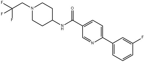 6-(3-氟苯基)-N-[1-(2,2,2-三氟乙基)-4-哌啶基]-3-吡啶羧酰胺,1033836-12-2,结构式
