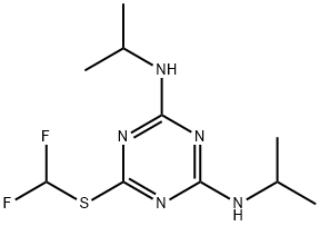 N,N′-ジイソプロピル-6-(ジフルオロメチルチオ)-1,3,5-トリアジン-2,4-ジアミン 化学構造式