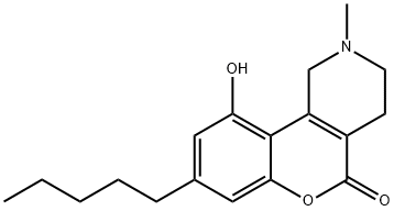1,2,3,4-テトラヒドロ-10-ヒドロキシ-2-メチル-8-ペンチル-5H-[1]ベンゾピラノ[4,3-c]ピリジン-5-オン 化学構造式