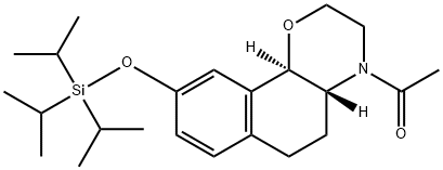 (+)-N-Acetyl 3,4,4a,5,6,10b-Hexahydro-2H-naphtho[1,2-β][1,4]oxazine-9-ol Triisopropylsilyl Ether|1-[(4AR,10BR)-2,3,4A,5,6,10B-六氢-9-(三异丙基硅氧基)-4H-萘并[1,2-B]-1,4-恶嗪-4-基]乙酮