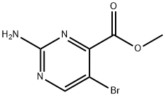2-氨基-5-溴嘧啶-4-羧酸甲酯, 1034737-23-9, 结构式