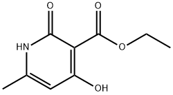 2-オキソ-4-ヒドロキシ-6-メチル-1,2-ジヒドロピリジン-3-カルボン酸エチル 化学構造式