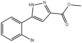 5-(2-ブロモフェニル)-1H-ピラゾール-3-カルボン酸メチル 化学構造式