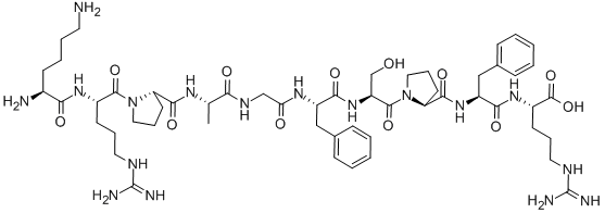 H-LYS-ARG-PRO-ALA-GLY-PHE-SER-PRO-PHE-ARG-OH Structure