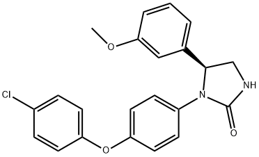 2-IMidazolidinone, 1-[4-(4-Chlorophenoxy)phenyl]-5-(3-Methoxyphenyl)-, (5S)- 结构式