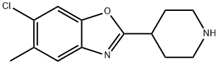 6-クロロ-5-メチル-2-ピペリジン-4-イル-1,3-ベンズオキサゾール 化学構造式