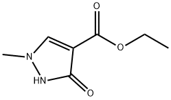 1-メチル-3-オキソ-2,3-ジヒドロ-1H-ピラゾール-4-カルボン酸エチル 化学構造式