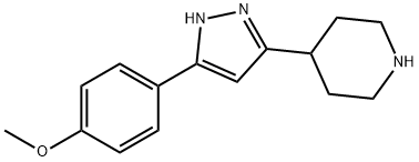 4-(5-(4-甲氧基苯基)-1H-吡唑-3-基)哌啶, 103660-47-5, 结构式