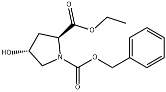 1-CBZ-4(R)-HYDROXYPYRROLIDINE-2-CARBOXYLIC ACID ETHYL ESTER 化学構造式