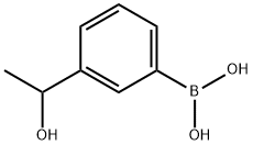 3-(1-HYDROXYETHYL)PHENYLBORONIC ACID, 1036760-03-8, 结构式