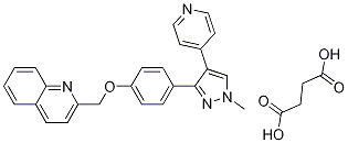 Quinoline, 2-[[4-[1-Methyl-4-(4-pyridinyl)-1H-pyrazol-3-yl]phenoxy]Methyl]- ,succinate salt Structure