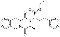 Quinapril Related Compound A (Ethyl[3S-[2(R*),3a,11a beta]]-1,3,4,6,11,11a-hexahydro-3-methyl-1,4-dioxo-alpha-(2-phenylethyl)-2H-pyrazino[1,2-b]isoquinoline-2-acetate) 化学構造式