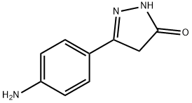 5-(4-アミノフェニル)-2,4-ジヒドロ-3H-ピラゾール-3-オン 化学構造式
