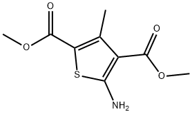 5-アミノ-3-メチル-チオフェン-2,4-ジカルボン酸ジメチルエステル 化学構造式