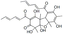 (-)-4a,5a,9a,9b-Tetrahydro-1,4,4a,6,8-pentahydroxy-4,5a,7,9b-tetramethyl-2,9-bis(1-oxo-2,4-hexadienyl)dibenzofuran-3(4H)-one|