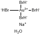 四溴金酸钠水合物,10378-49-1,结构式