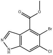 5-溴-6-氯-1氢-吲唑-4-甲酸甲酯 结构式