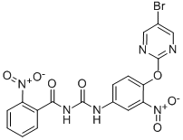 N-(((4-((5-Bromo-2-pyrimidinyl)oxy)-3-nitrophenyl)amino)carbonyl)-2-ni trobenzamide Structure