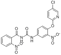 Benzamide, N-(((4-((5-chloro-2-pyridinyl)oxy)-3-nitrophenyl)amino)carb onyl)-2-nitro- Structure