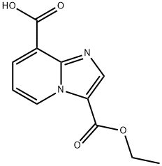 3-(乙氧羰基)咪唑并[1,2-A]吡啶-8-羧酸, 1038391-20-6, 结构式