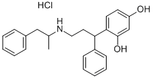 1,3-Benzenediol, 4-(3-((1-methyl-2-phenylethyl)amino)-1-phenylpropyl)- , hydrochloride Structure