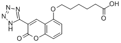 Hexanoic acid, 6-((2-oxo-3-(1H-tetrazol-5-yl)-2H-1-benzopyran-5-yl)oxy )- Structure